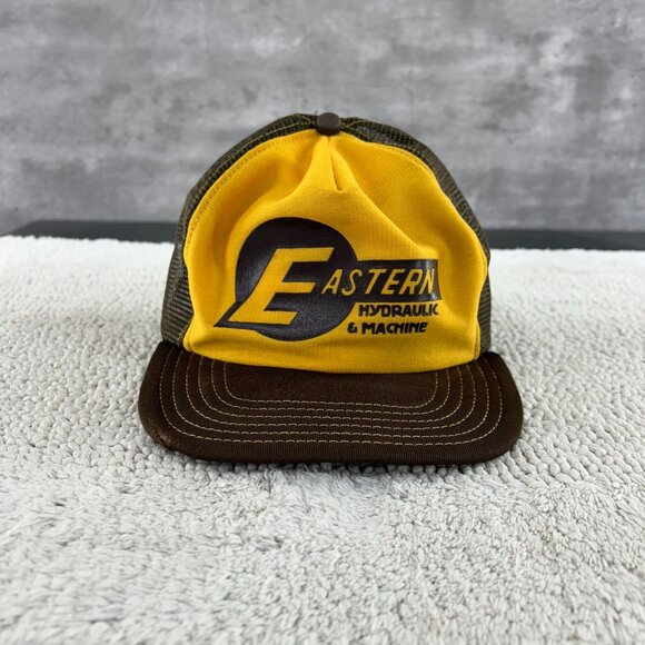 VINTAGE EASTERN HYDRAULIC MACHINE MESH SNAPBACK TRUCKER HAT OSFA TWO TONE CAP - Picture 1 of 7